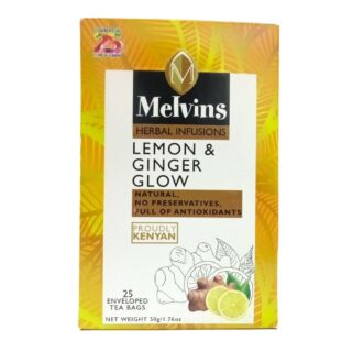 Melvins Lemon & Ginger Glow 25 Enveloped Tea Bags