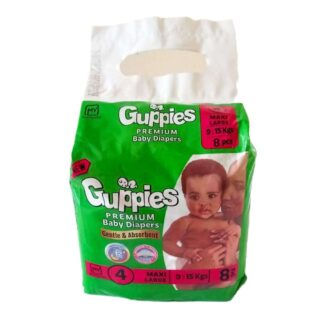 Guppies Maxi Large Baby Diapers 8 Pack(9-15kg)