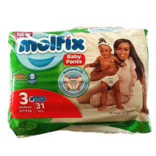 Molfix Medium Baby Pants Size 3, 31 Pieces(6.1-9kg)