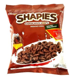 Elbbins Shapies Chocolatey Hoops Breakfast Cereal 35g