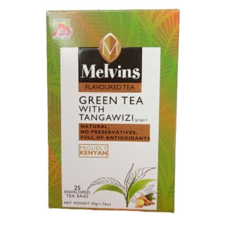 Melvins Flavoured Green Tea with Tangawizi – 25 Tea Bags
