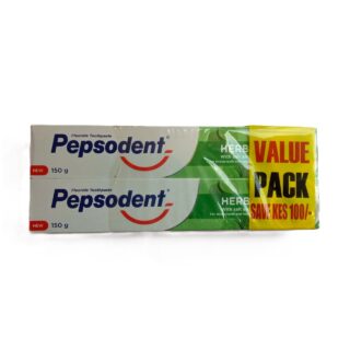 Pepsodent Herbal Fluoride Toothpaste 150g + 150g Value Pack (with Salt and Mint)