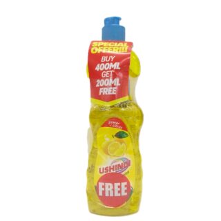 Ushindi Lemon Dishwashing Liquid – 400ml + 200ml Free