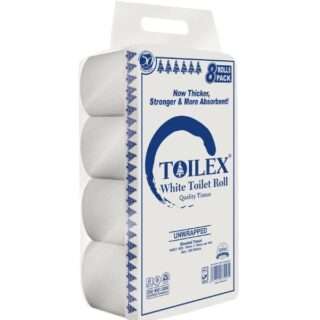 Toilex White Toilet Paper Roll - 8Pack