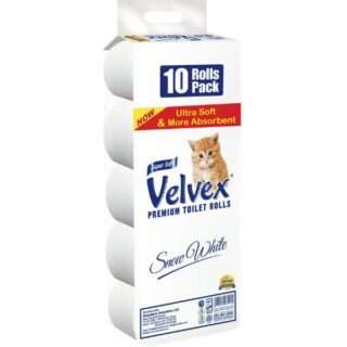 Velvex Premium Toilet Paper Rolls - 10Pack