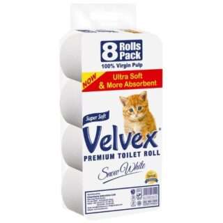 Velvex Premium Toilet Paper Roll 8Pack
